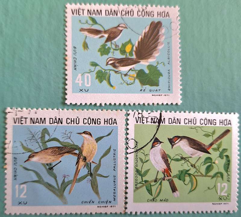 North Vietnam 1973 Birds 3 Used Hinged stamps