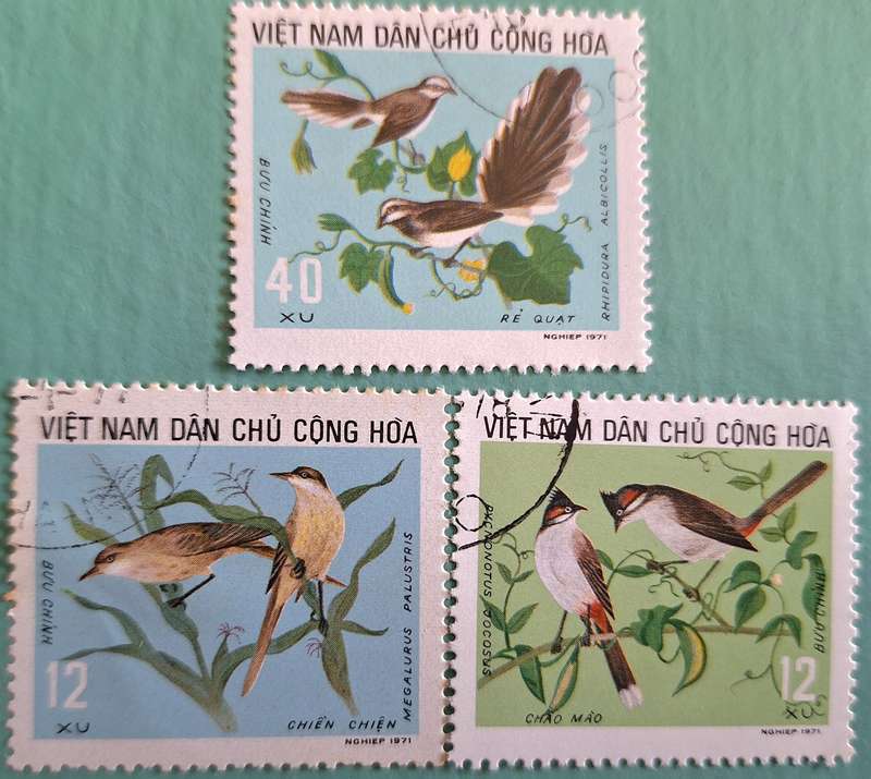 North Vietnam 1973 Birds 3 Used Hinged stamps