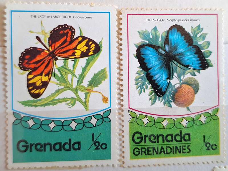 Grenada & Grenada Grenadines 1975  2 Mint Butterfly stamps