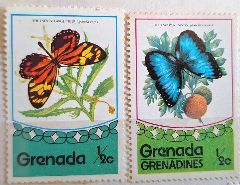 Grenada & Grenada Grenadines 1975  2 Mint Butterfly stamps