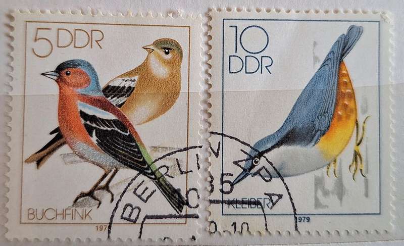 Germany DDR 1979 Birds 2 Cancelled Hinged stamps