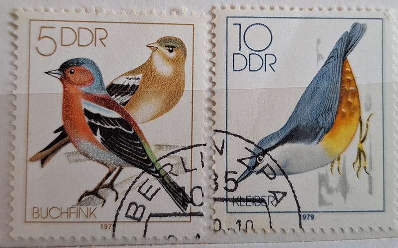 Germany DDR 1979 Birds 2 Cancelled Hinged stamps