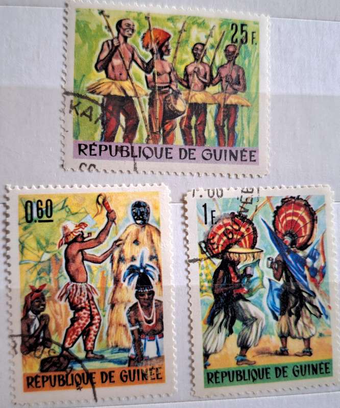 Guinea Republic 1966 Dance 3 Cancelled stamps
