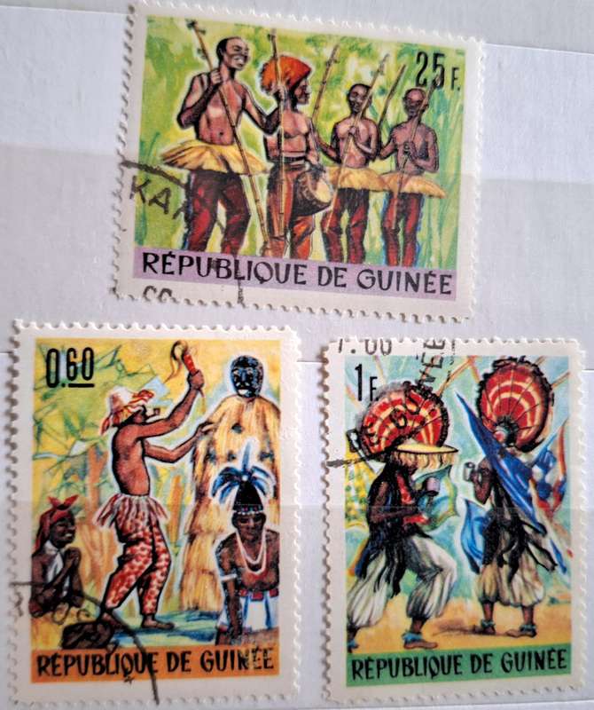 Guinea Republic 1966 Dance 3 Cancelled stamps