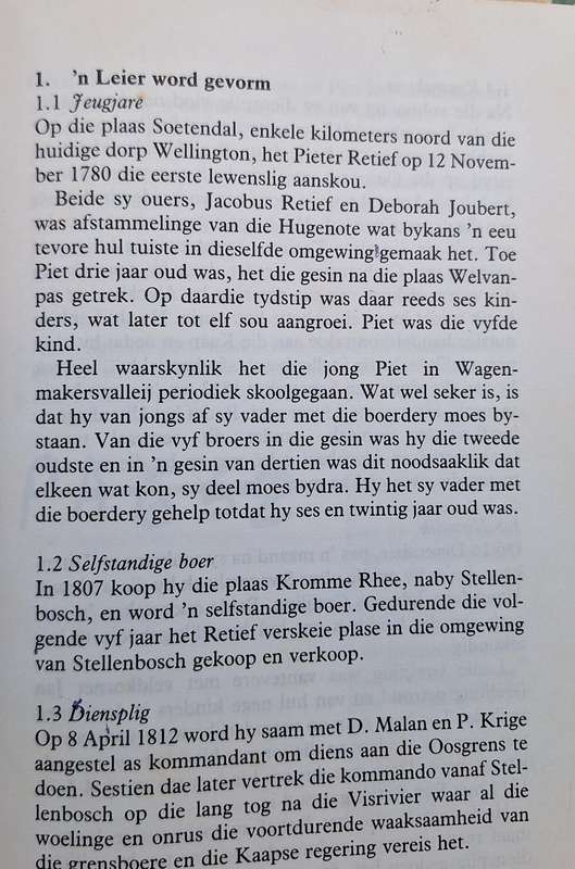 Piet Retief: 'n Leier vir sy volk due A J P Opperman Hardeband