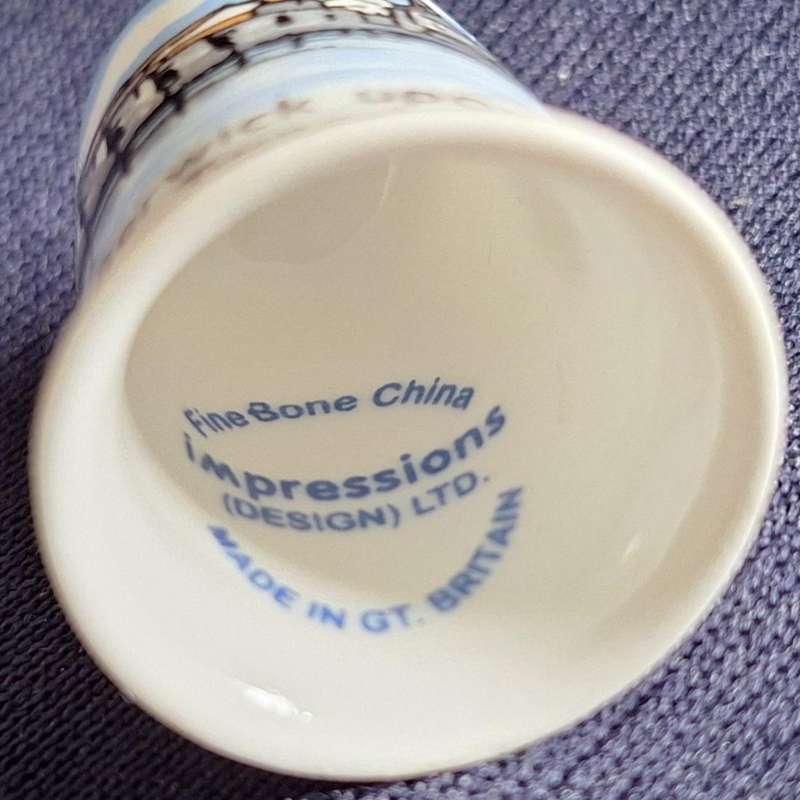 Thimble Impressions Design Fine Bone China Made in Gt Britain Berwick upon Tweed