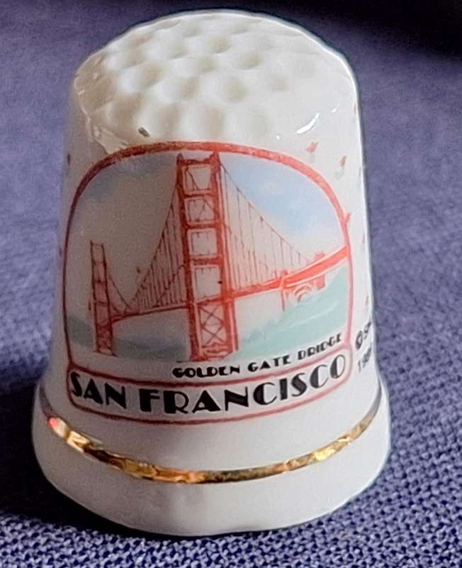 Thimble SNCO 1989 Made in Taiwan Golden Gate Bridge San Francisco