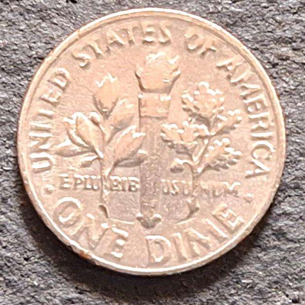 USA 1966 1 Dime "Roosevelt Dime" Copper-nickel clad copper