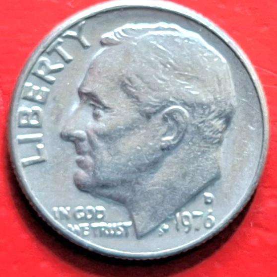 USA 1976 D 1 Dime "Roosevelt Dime" Copper-nickel clad copper