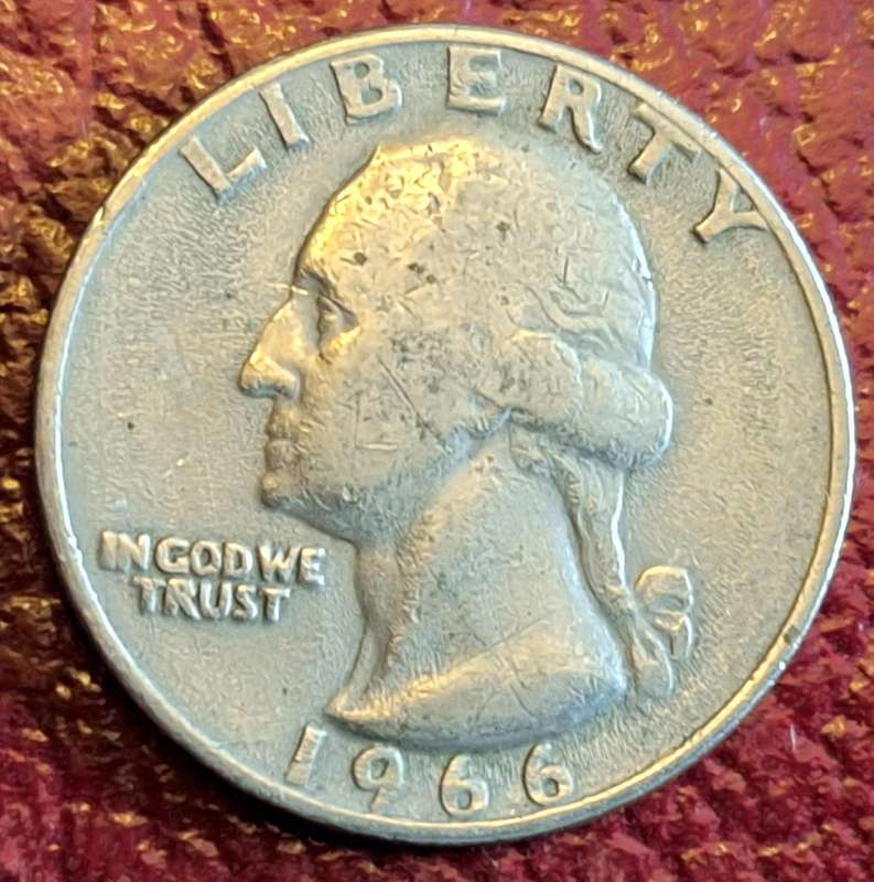 USA 1966 ¼ Dollar "Washington Quarter" Copper-nickel clad copper