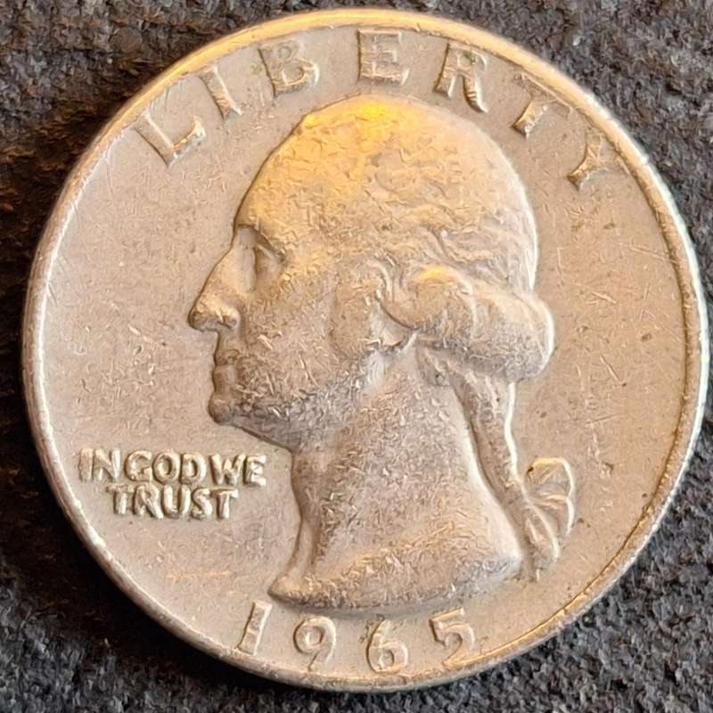 USA 1965 ¼ Dollar "Washington Quarter" Copper-nickel clad copper