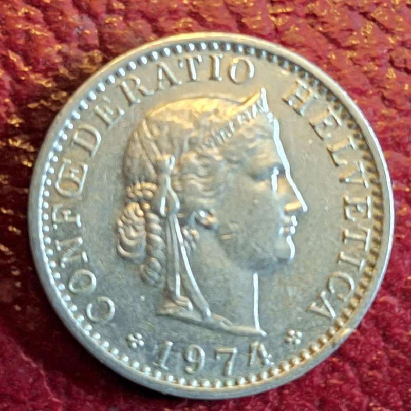Switzerland 1974 Libertas 20 Rappen Copper-nickel