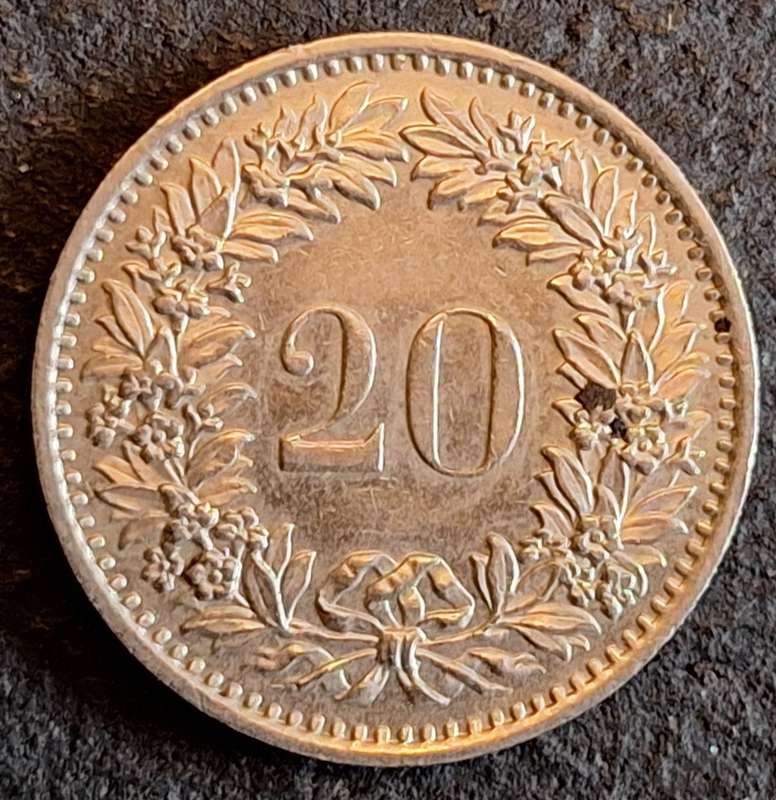 Switzerland 1980 20 Rappen Libertas Copper-nickel