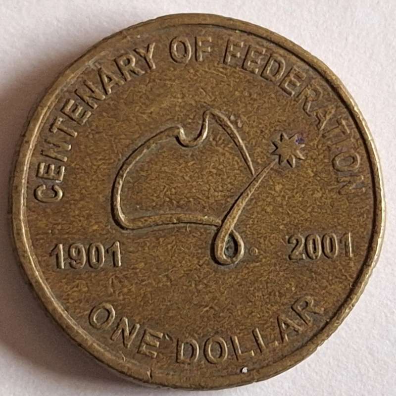 Australia 2001 $1 One Dollar Centenary of Federation Aluminium bronze
