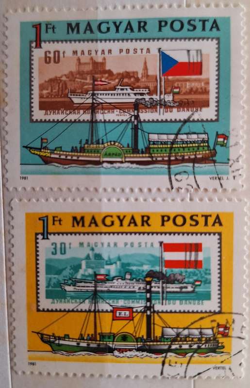 Hungary 1981 River Ships 2 Used Hinged stamps Theme: Stamps on Stamps