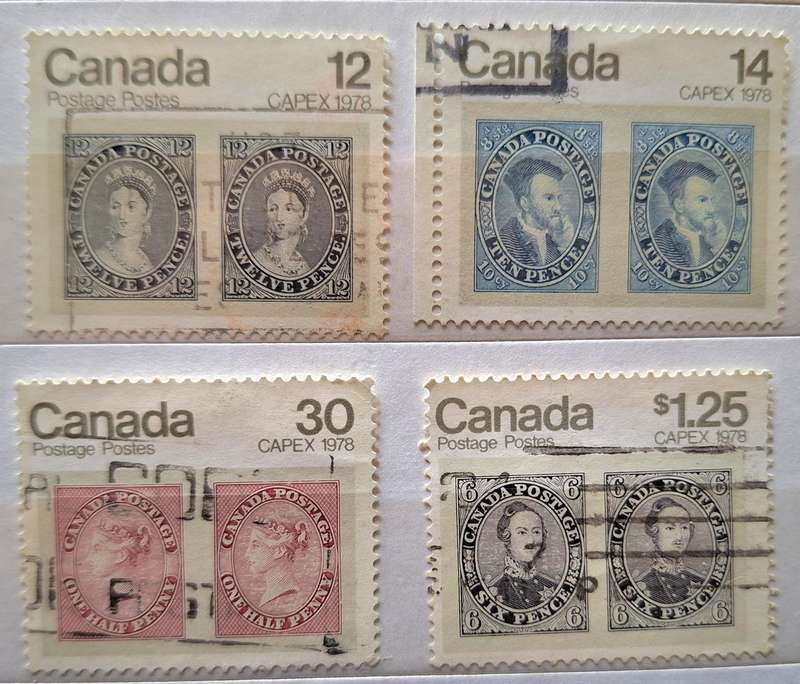 Canada 1978 Capex Set of 4 Used stamps Theme: Stamps on Stamps