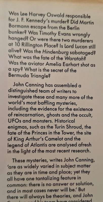 Great Unsolved Mysteries Ed: John Canning Hardcover
