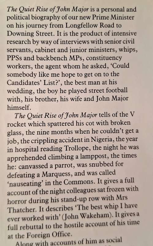 The Quiet Rise of John Major by Edward Pearce Hardcover 1991
