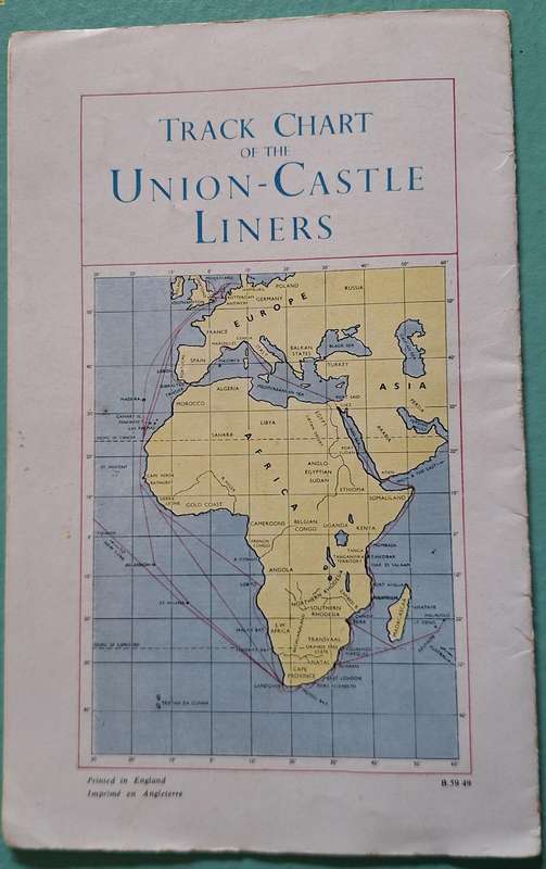 Union Castle Line RMMV Cape Town Castle Passenger List 1950