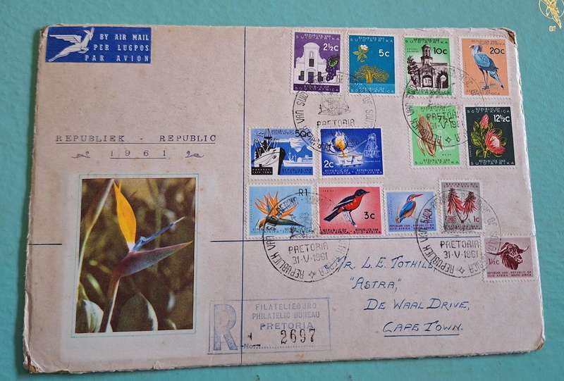 South Africa 1961 31 May Registered Cover with Pretoria cancellation to Cape Town