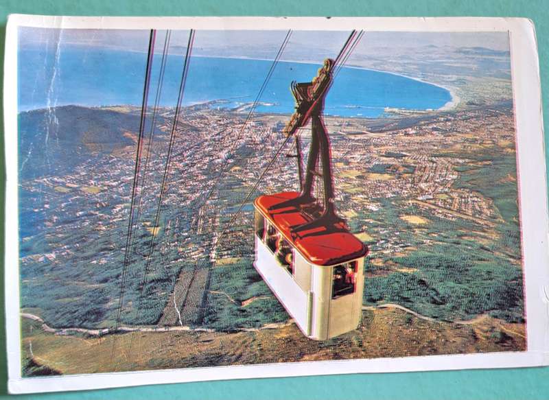 Post Card 1970'2 Old Cable Car, Table Mountain, Cape Town.