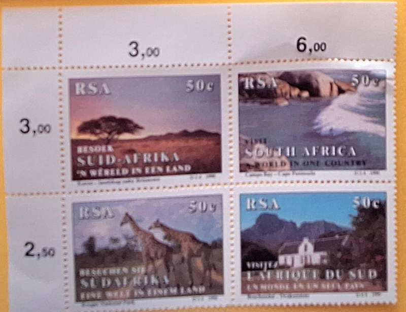 South Africa 1990 Tourism Block of 4 Mint stamps and FDC 5.31