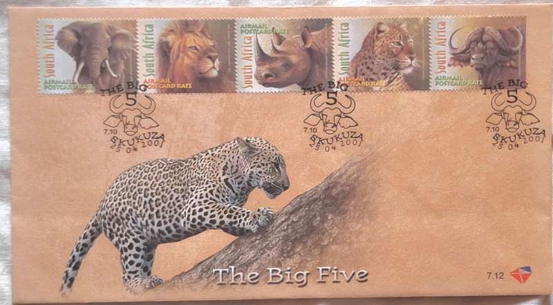South Africa 2001 The Big Five FDC 7.12
