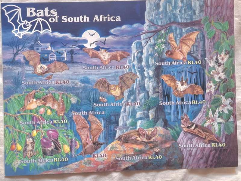 South Africa 2000 Bats of South Africa Full Mint Sheet of Glow in the Dark stamps