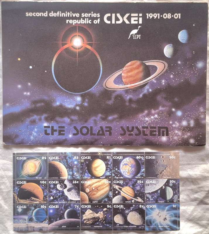 Ciskei 1991 2nd Definitive issue Solar System Folder with CTO Sheet and 1 Mint Sheet