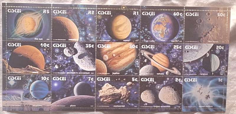 Ciskei 1991 2nd Definitive issue Solar System Folder with CTO Sheet and 1 Mint Sheet