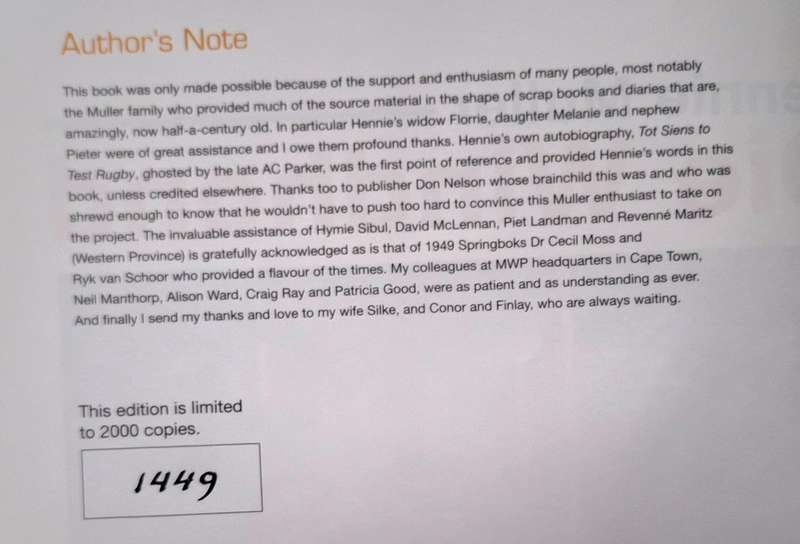 Hennie Muller: Die Windhond deur Andy Colquhoun Hardeband No 1449 of 2000