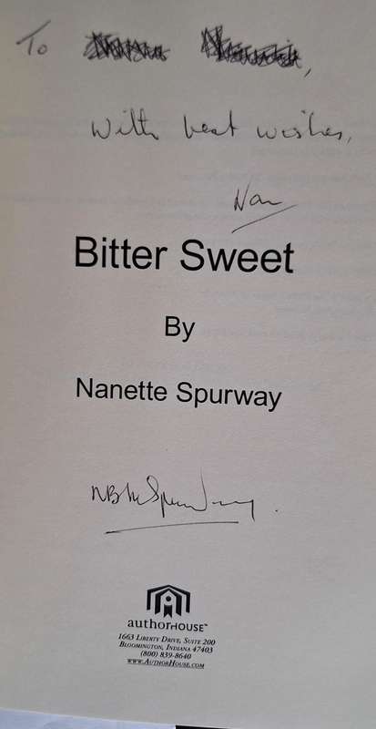 Bitter Sweet by Nanette Spurway Paperback SIGNED