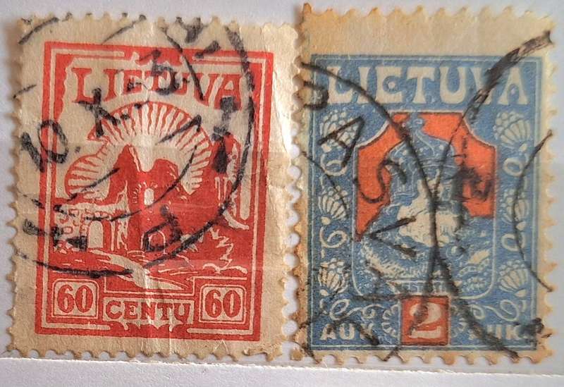 Lithuania 1921 Prince Kestutis and 1933/34 Ruin 2 Used stamps