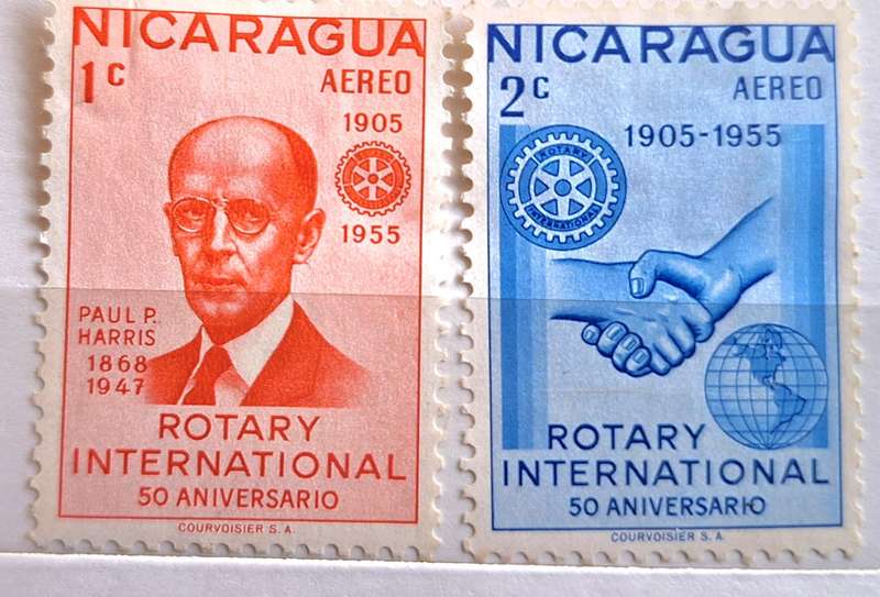 Nicaragua 1955 Rotary International 2 Unused Hinged stamps