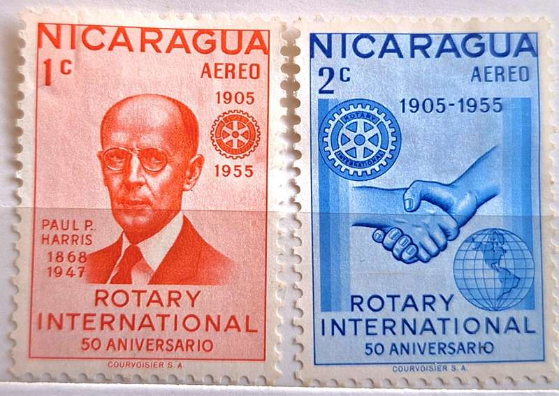 Nicaragua 1955 Rotary International 2 Unused Hinged stamps