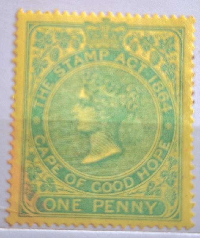 Cape of Good Hope 1864-1900  Victoria One Penny 1 Used Revenue stamp