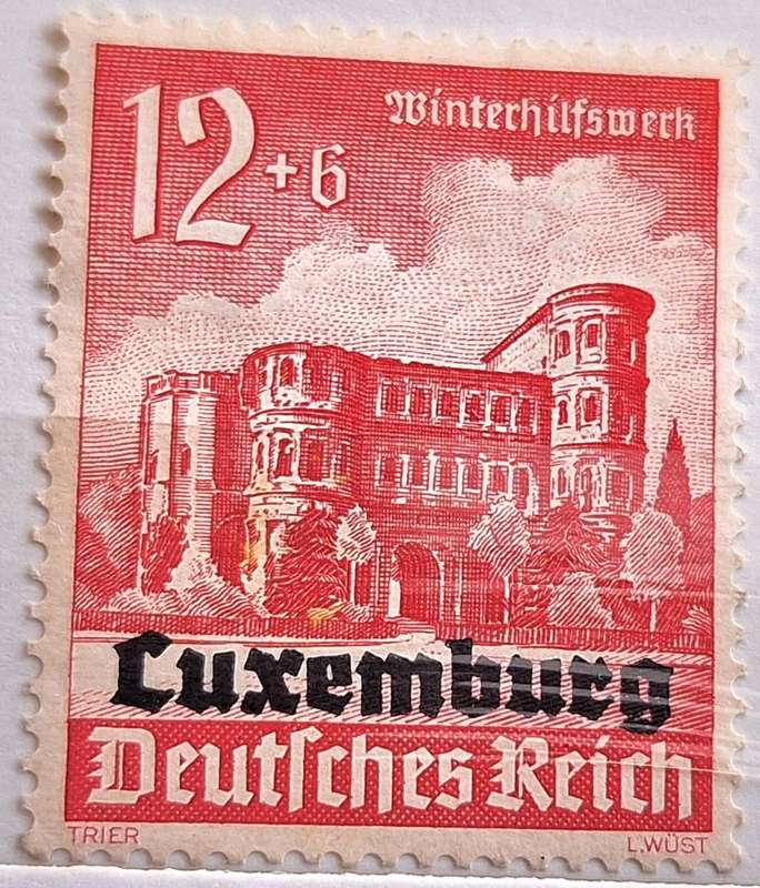 German Occupation of Luxembourg 1940 1 Unused Hinged Overprint stamp
