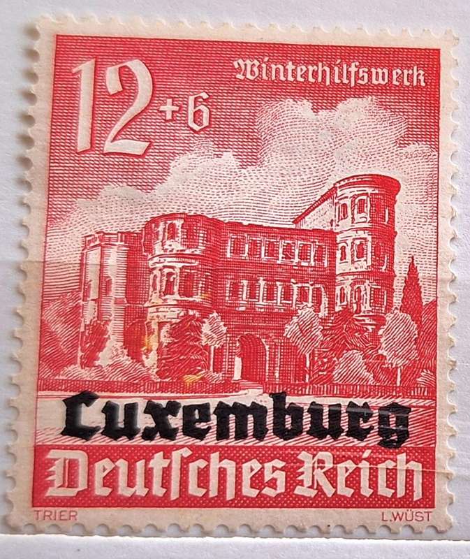 German Occupation of Luxembourg 1940 1 Unused Hinged Overprint stamp