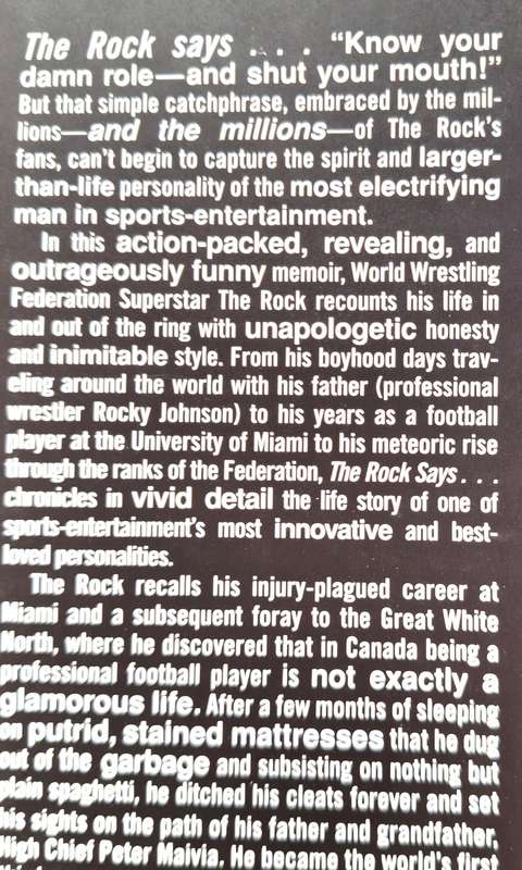 The Rock Says... by the Rock with Joe Layden Hardcover INSCRIBED