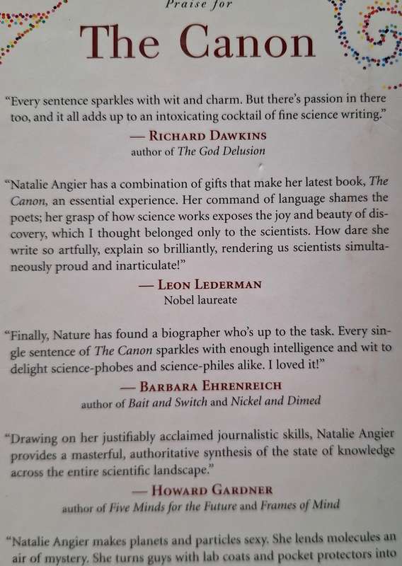 The Canon: The Beautiful Basics of Science by Natalie Angier Hardcover 2007 SIGNED