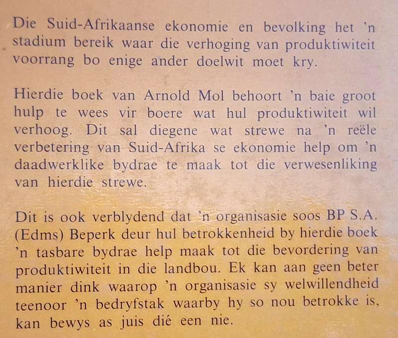 Motiveer jou Plaasarbeider deur Arnold Mol Hardeband 1984 Eerste Uitgawe Tweede Druk GETEKEN