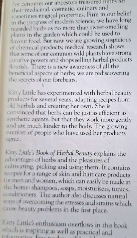 Kitty Little's Book of Herbal Beauty Hardcover 1980 SIGNED
