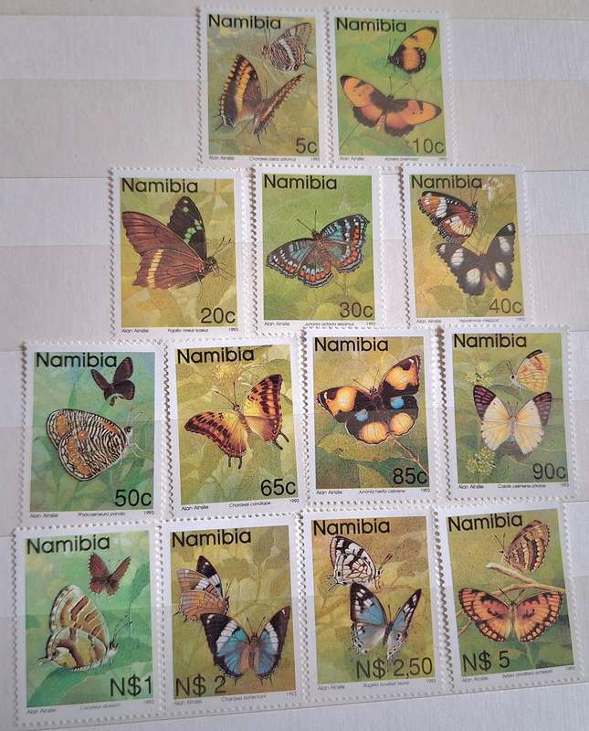 Namibia 1993 Butterflies Definitive 13 Mint stamps