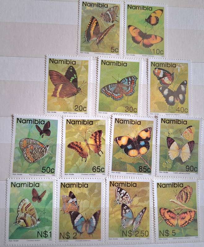 Namibia 1993 Butterflies Definitive 13 Mint stamps