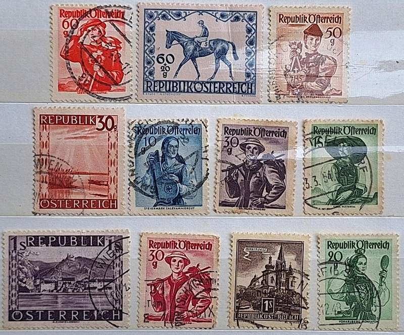 Austria Mixed Lot of 11 Used stamps