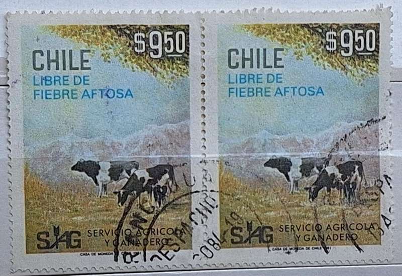 Chile 1981 Free from Aptose Fever Pair of Used Hinged stamps