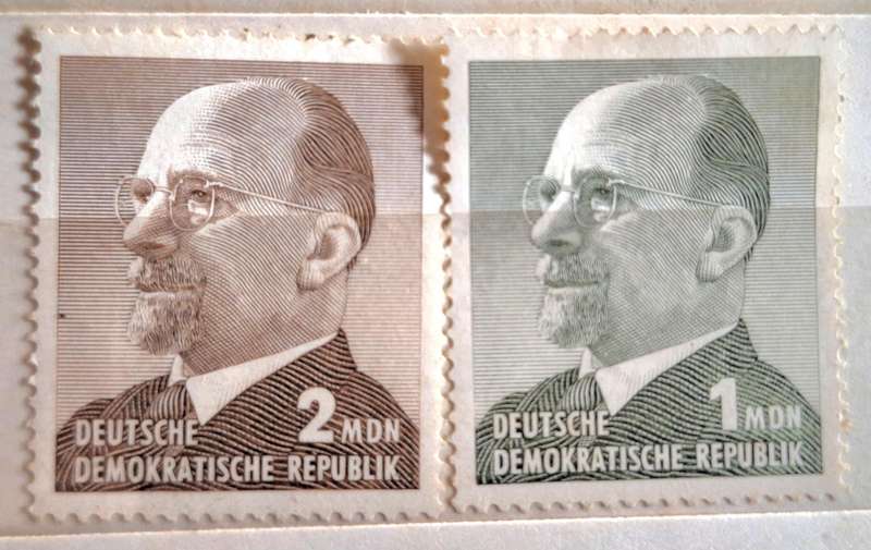 Germany DDR 1965 Chairman Walter Ulbricht MDN Currency Set of 2 Mint stamps