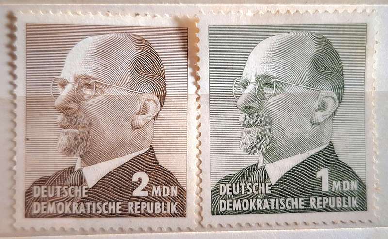 Germany DDR 1965 Chairman Walter Ulbricht MDN Currency Set of 2 Mint stamps
