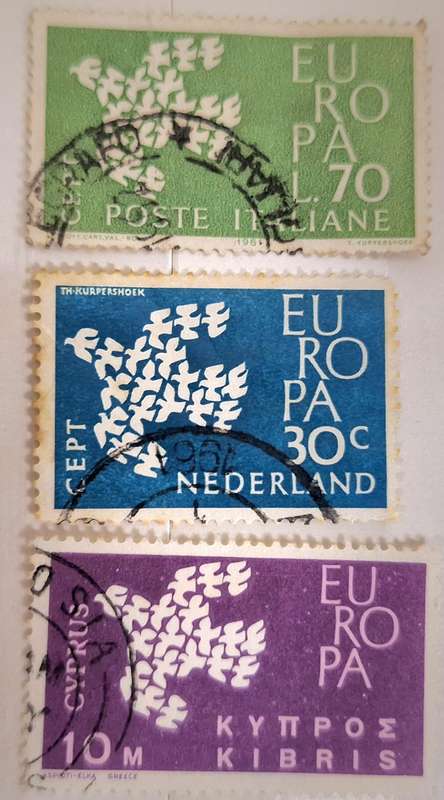 Europa CEPT 1961 Dove Mixed Lot of 3 Used stamps