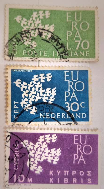Europa CEPT 1961 Dove Mixed Lot of 3 Used stamps